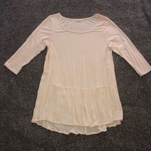 Cream long sleeve shirt
